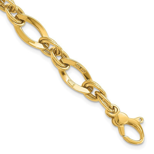 Quality Gold 14k Polished Fancy Link Bracelet SF2324-8.25