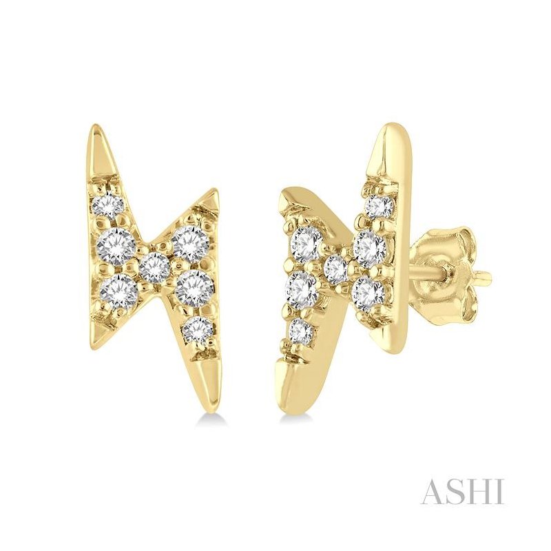 ASHI Lightning Bolt Petite Diamond Fashion Earrings 640A8PPTSERYG