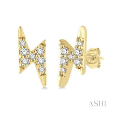 ASHI Lightning Bolt Petite Diamond Fashion Earrings 640A8PPTSERYG