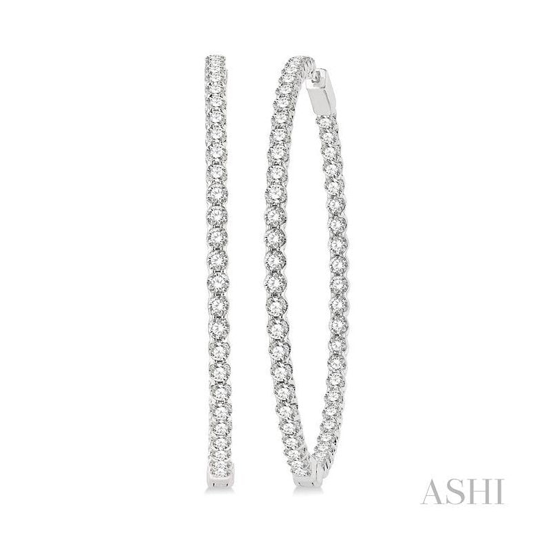 ASHI Inside-Out Diamond Hoop Earrings 629C0PPFGERWG-7.00