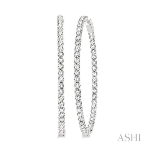 ASHI Inside-Out Diamond Hoop Earrings 629C0PPFGERWG-7.00