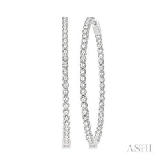 ASHI Inside-Out Diamond Hoop Earrings 629C0PPFGERWG-7.00