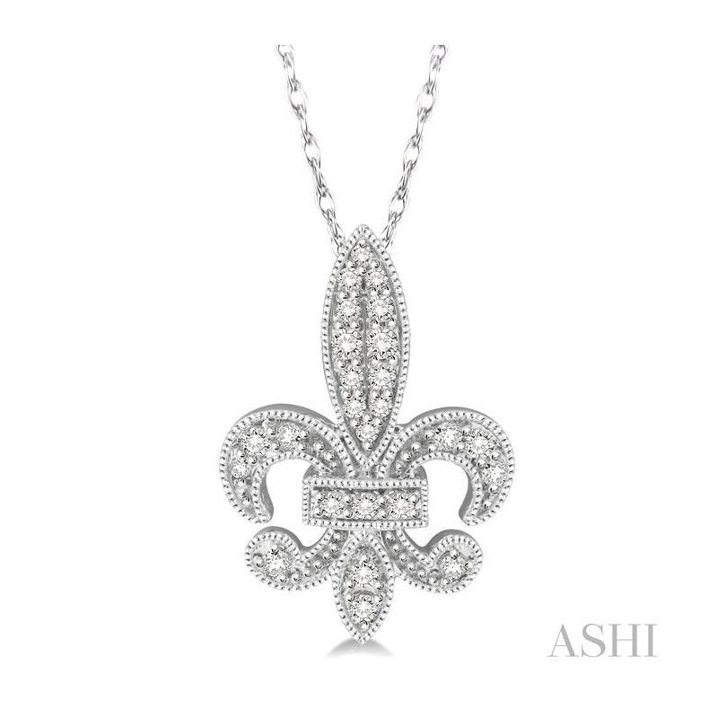 ASHI Fleur De Lis Diamond Pendant 98207PPTSPDWG