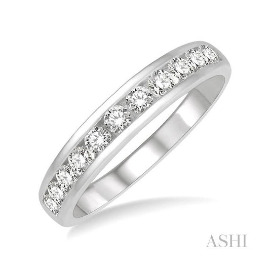 ASHI 11 Stone Channel Set Diamond Wedding Band 33313PPFGWG