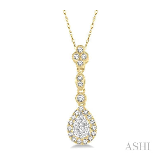 ASHI Pear Shape Halo Lovebright Diamond Pendant 904B4PPFGPDYW