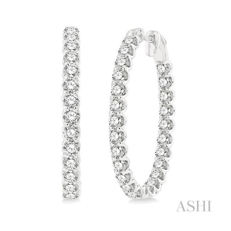 ASHI Inside-Out Diamond Oval Hoop Earrings 624B0PPFGERWG-5.00
