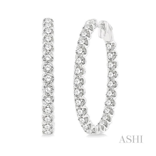ASHI Inside-Out Diamond Oval Hoop Earrings 624B0PPFGERWG-5.00