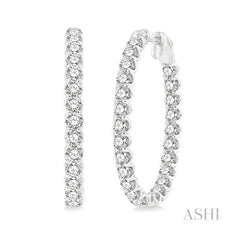 ASHI Inside-Out Diamond Oval Hoop Earrings 624B0PPFGERWG-5.00
