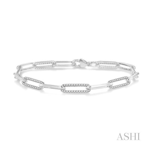ASHI Paper Clip Diamond Fashion Bracelet 72091PPFHWG