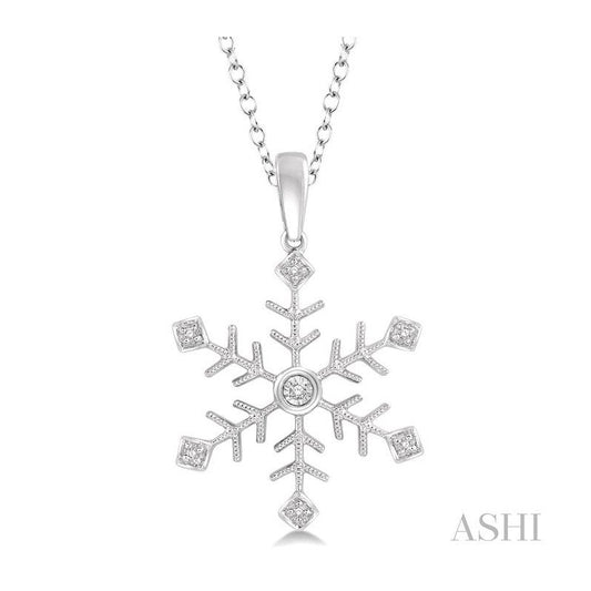 ASHI Silver Snow Flake Diamond Fashion Pendant 84079PPSSSLPD