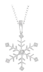 Parkplace Jewelers Silver Snow Flake Diamond Fashion Pendant 84079PPSSSLPD