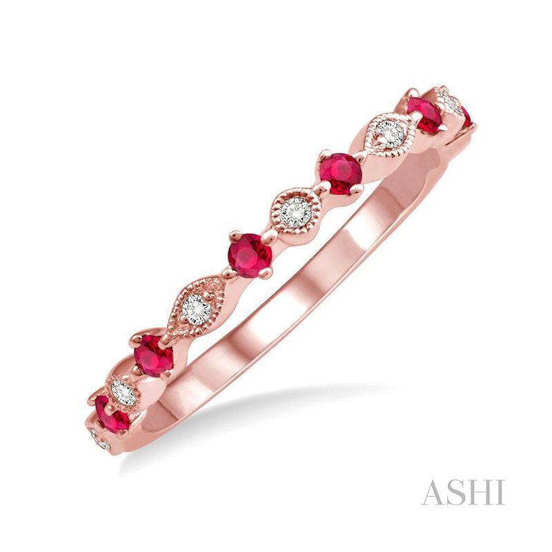 ASHI Gemstone & Diamond Band 46389PPFHRBPG