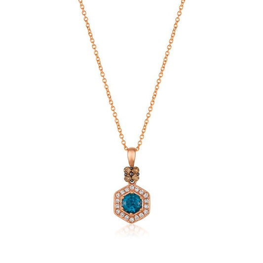 Le Vian 14K Strawberry Gold® Deep Sea Blue Topaz™ 1/2 cts. Pendant FRBK 15