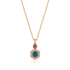 Le Vian 14K Strawberry Gold® Deep Sea Blue Topaz™ 1/2 cts. Pendant FRBK 15