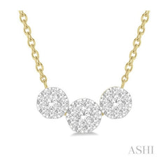 ASHI Round Shape Past Present & Future Lovebright Essential Diamond Necklace 9962HPPFGNKYW