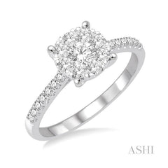 ASHI Round Shape Lovebright Essential Diamond Engagement Ring 150C2PPFVWG