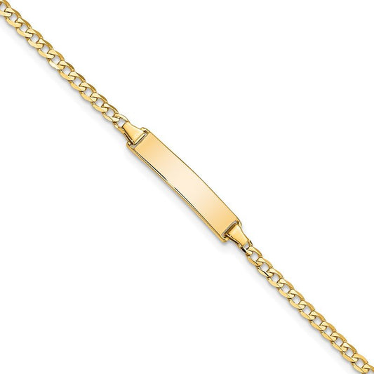 Quality Gold 14k Flat Curb Link ID Bracelet LID70-7