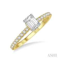 ASHI Emerald Shape Diamond Engagement Ring 259J4PPFHYG-LE-OC