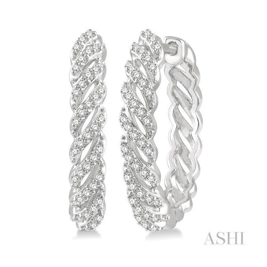 ASHI Diamond Fashion Hoop Earrings 623D5PPFGERWG