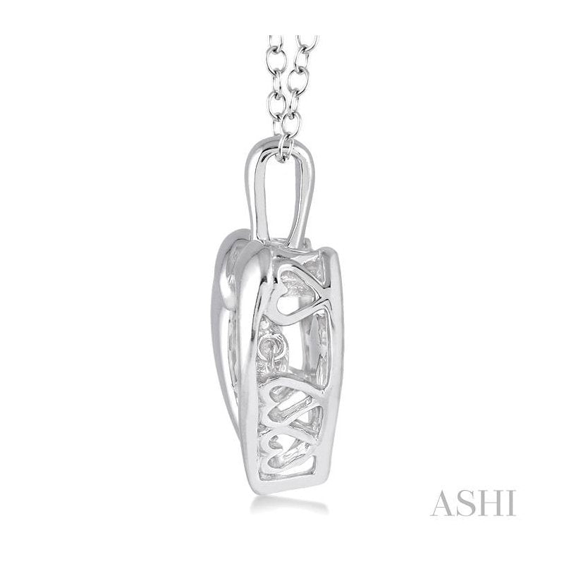 ASHI Silver Heart Shape Emotion Diamond Fashion Pendant 80119PPSXSLPD