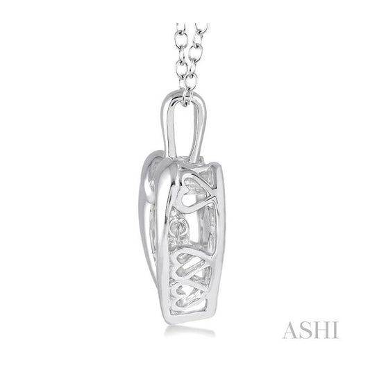 ASHI Silver Heart Shape Emotion Diamond Fashion Pendant 80119PPSXSLPD