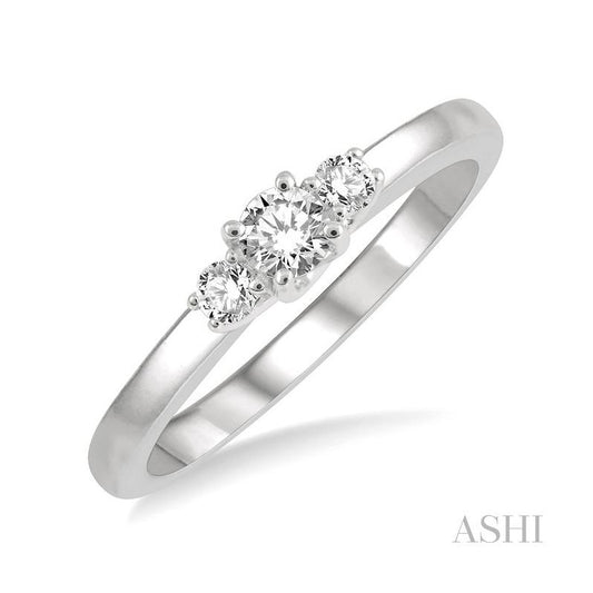 ASHI Round Shape Past Present & Future Diamond Engagement Ring 30416PPFGWG