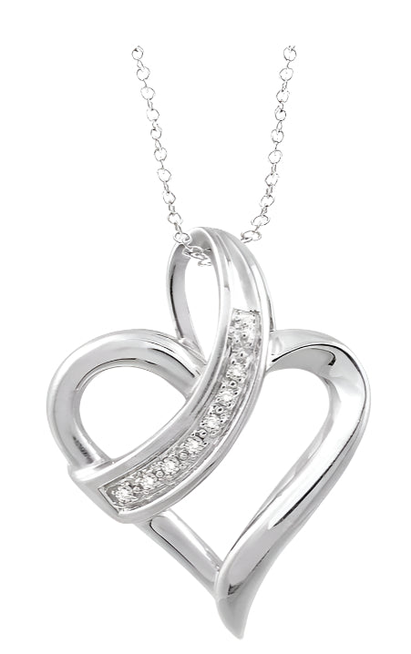 Parkplace Jewelers Silver Heart Shape Diamond Fashion Pendant 86569PPSSSLPD