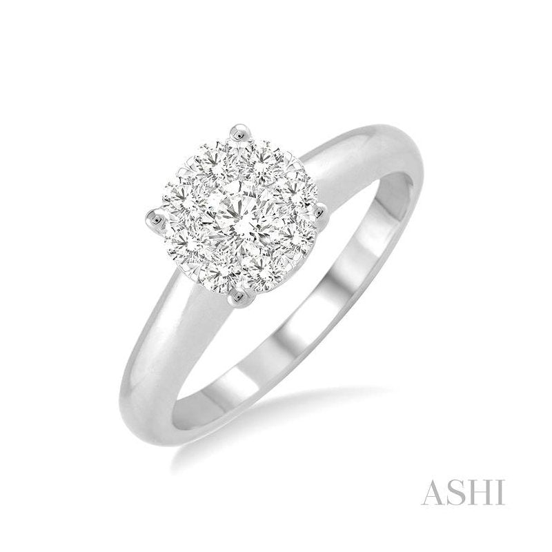 ASHI Round Shape Lovebright Essential Diamond Ring 36908PPFHWG