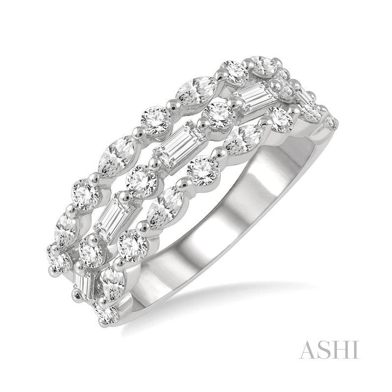 ASHI Three Row Baguette Diamond Fashion Band 325E0PPFHWG-1.50