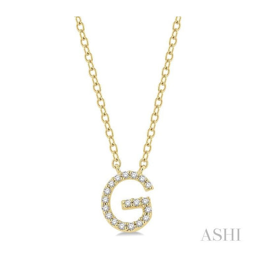 ASHI Block 'G' Initial Diamond Pendant 912F9PPFSPDYG-G