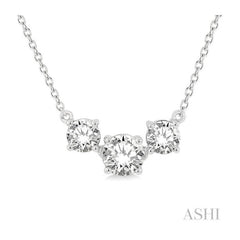 ASHI Round Shape Past Present & Future Diamond Necklace 992H1PPFGNKWG