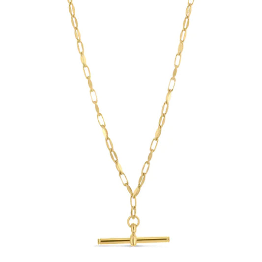 Yellow Sterling Silver Polished Toggle Fashion Necklace