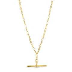 Yellow Sterling Silver Polished Toggle Fashion Necklace