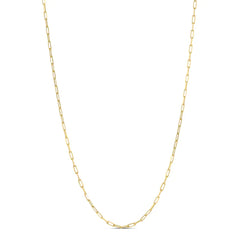 Yellow Sterling Silver Diamond Cut/ Textured Gold Plated Paperclip Necklace