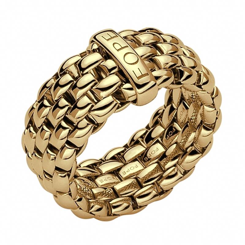 Fope Flex'it Essentials 18ct Yellow Gold Wide Ring 05E04AX_XX_G_XGX_00S