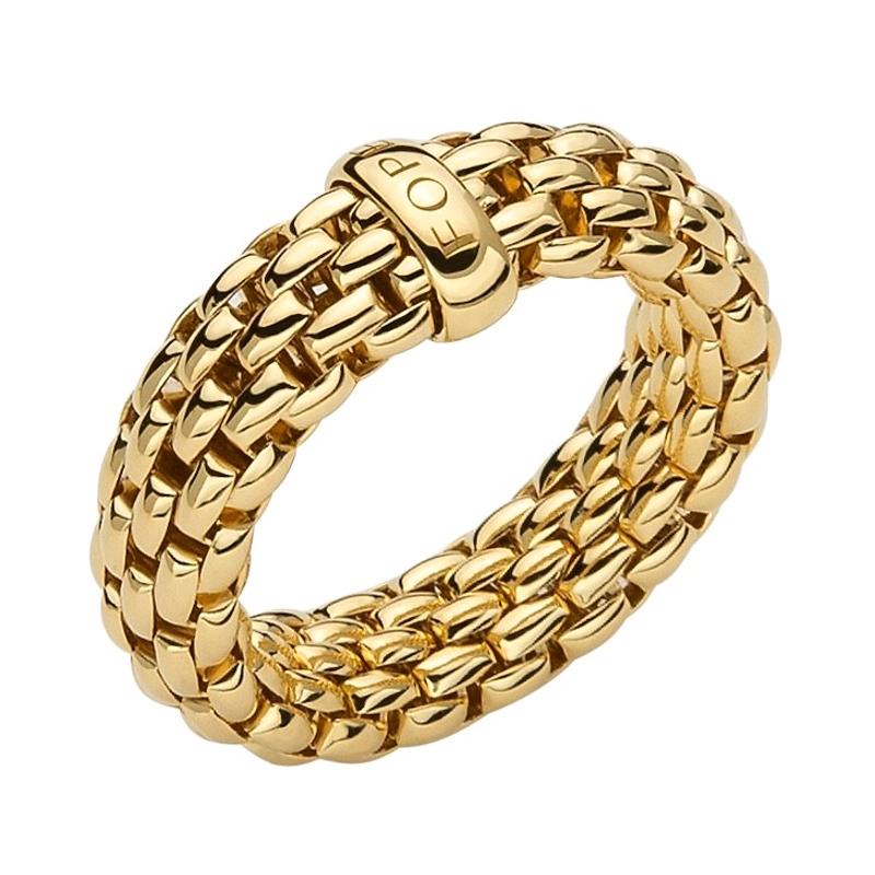 Fope Flex'it Essentials 18ct Yellow Gold Medium Wide Ring 55902AX_XX_G_XGX_00S