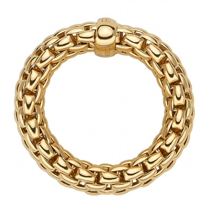 Fope Flex'it Essentials 18ct Yellow Gold Medium Wide Ring 55902AX_XX_G_XGX_00S