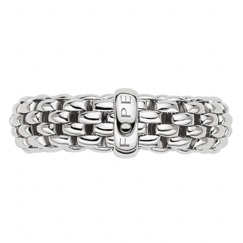 Fope Flex'it Essentials 18ct White Gold Medium Wide Ring 55902AX_XX_B_XBX_00S