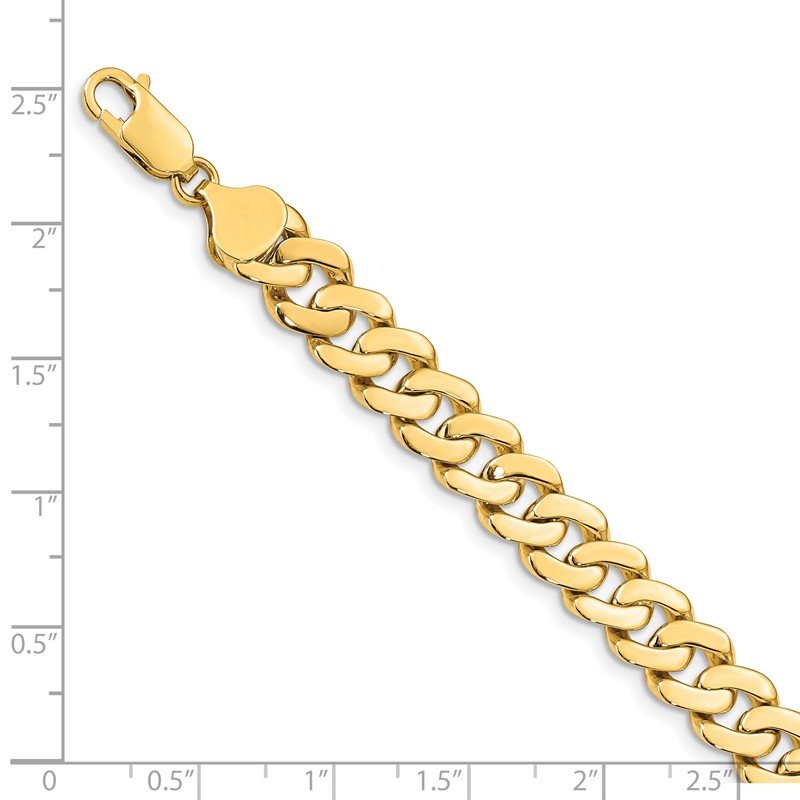 Quality Gold 14k 8.5mm Solid Hand-Polished Fancy Link Bracelet FL442