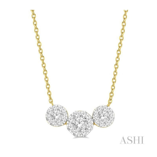 ASHI Round Shape Past Present & Future Lovebright Essential Diamond Necklace 9962VPPFGNKYW