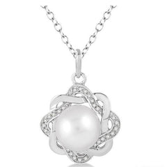 Parkplace Jewelers Silver Pearl & Diamond Pendant 88699PPSSWPSLPD