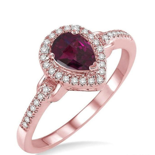 Parkplace Jewelers Pear Shape Gemstone & Halo Diamond Ring 52338PPTSRHPG