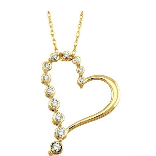 Parkplace Jewelers Heart Shape Half Journey Diamond Fashion Pendant 93628PPFXPDYG