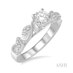 ASHI Round Shape Diamond Engagement Ring 264D5PPFHWG-LE
