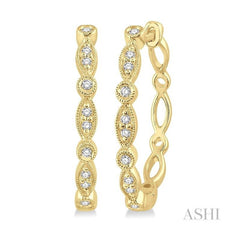ASHI Diamond Hoop Earrings 637A8PPTSERYG