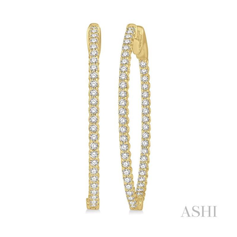 ASHI Inside-Out Diamond Oval Hoop Earrings 624B1PPFGERYG