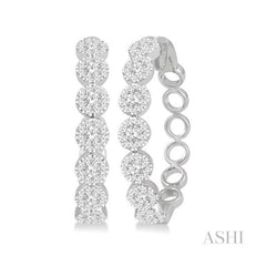 ASHI Lovebright Essential Diamond Hoop Earrings 905A0PPFGERWG-1.50