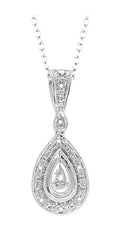 Parkplace Jewelers Silver Pear Shape Diamond Pendant 86029PPSSSLPD