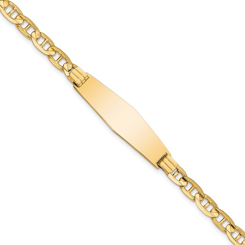 Quality Gold 14k Anchor Soft Diamond Shape ID Bracelet CGL140IDC