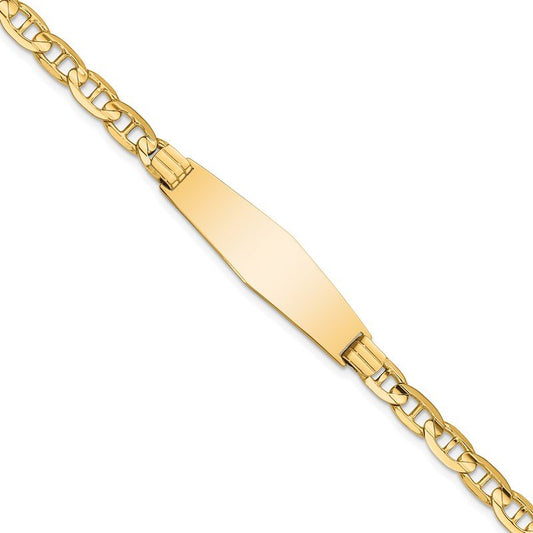 Quality Gold 14k Anchor Soft Diamond Shape ID Bracelet CGL140IDC